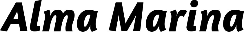 Vorschau des Bootsnamens "Alma Marina" als Schriftzug für "Bootsbeschriftung Kursiv 01"