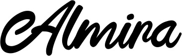 Vorschau des Bootsnamens "Almira" als Schriftzug für "Bootsbeschriftung Klassisch 102"
