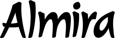 Vorschau des Bootsnamens "Almira" als Schriftzug für "Bootsbeschriftung Klassisch 72"