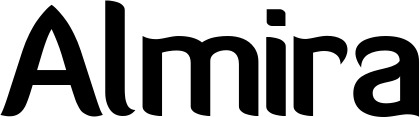Vorschau des Bootsnamens "Almira" als Schriftzug für "Bootsbeschriftung Normal 06"