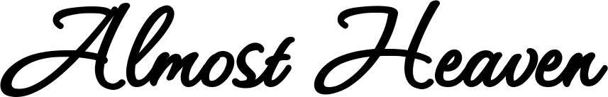 Vorschau des Bootsnamens "Almost Heaven" als Schriftzug für "Bootsbeschriftung Klassisch 111"
