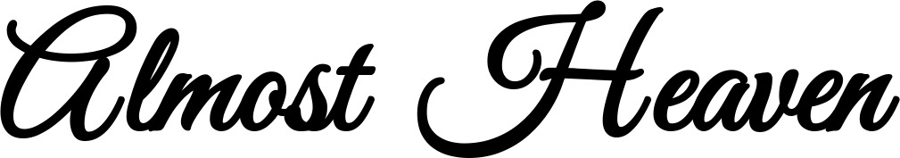 Vorschau des Bootsnamens "Almost Heaven" als Schriftzug für "Bootsbeschriftung Klassisch 68"