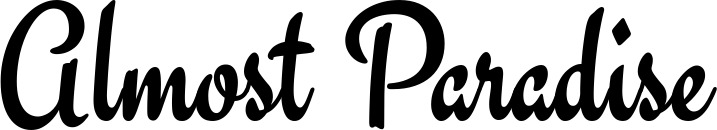 Vorschau des Bootsnamens "Almost Paradise" als Schriftzug für "Bootsbeschriftung Klassisch 63"