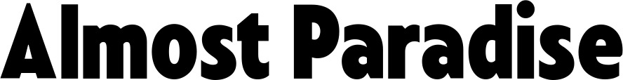 Vorschau des Bootsnamens "Almost Paradise" als Schriftzug für "Bootsbeschriftung Fett 24"