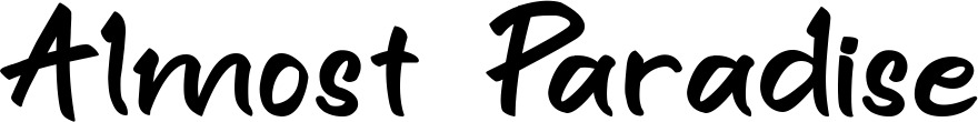 Vorschau des Bootsnamens "Almost Paradise" als Schriftzug für "Bootsbeschriftung Klassisch 95"