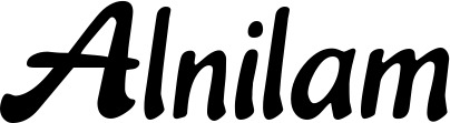 Vorschau des Bootsnamens "Alnilam" als Schriftzug für "Bootsbeschriftung Klassisch 15"