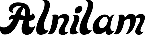 Vorschau des Bootsnamens "Alnilam" als Schriftzug für "Bootsbeschriftung Klassisch 33"