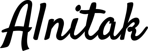 Vorschau des Bootsnamens "Alnitak" als Schriftzug für "Bootsbeschriftung Klassisch 96"