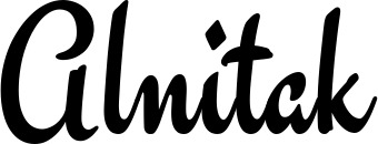 Vorschau des Bootsnamens "Alnitak" als Schriftzug für "Bootsbeschriftung Klassisch 63"