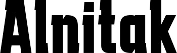 Vorschau des Bootsnamens "Alnitak" als Schriftzug für "Bootsbeschriftung Fett 41"
