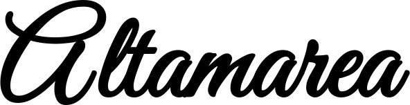 Vorschau des Bootsnamens "Altamarea" als Schriftzug für "Bootsbeschriftung Klassisch 68"