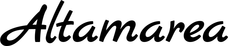 Vorschau des Bootsnamens "Altamarea" als Schriftzug für "Bootsbeschriftung Klassisch 77"