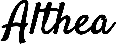 Vorschau des Bootsnamens "Althea" als Schriftzug für "Style Klassisch 96"
