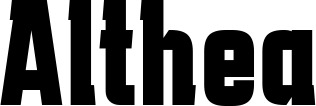 Vorschau des Bootsnamens "Althea" als Schriftzug für "Bootsbeschriftung Fett 41"