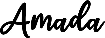Vorschau des Bootsnamens "Amada" als Schriftzug für "Bootsbeschriftung Klassisch 74"