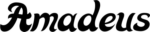 Vorschau des Bootsnamens "Amadeus" als Schriftzug für "Bootsbeschriftung Klassisch 33"