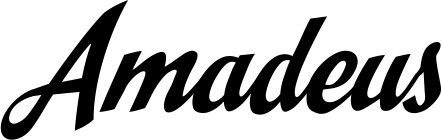 Vorschau des Bootsnamens "Amadeus" als Schriftzug für "Bootsbeschriftung Klassisch 29"