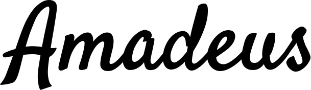 Vorschau des Bootsnamens "Amadeus" als Schriftzug für "Bootsbeschriftung Klassisch 96"