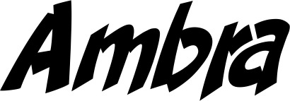 Vorschau des Bootsnamens "Ambra" als Schriftzug für "Bootsbeschriftung Klassisch 31"