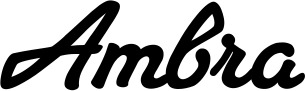 Vorschau des Bootsnamens "Ambra" als Schriftzug für "Bootsbeschriftung Klassisch 65"