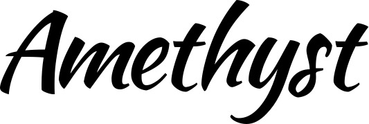 Vorschau des Bootsnamens "Amethyst" als Schriftzug für "Bootsbeschriftung Klassisch 73"