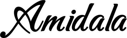 Vorschau des Bootsnamens "Amidala" als Schriftzug für "Bootsbeschriftung Klassisch 50"