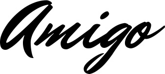 Vorschau des Bootsnamens "Amigo" als Schriftzug für "Bootsbeschriftung Klassisch 82"