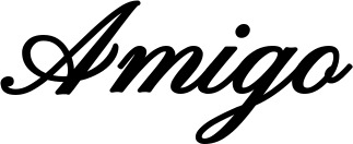 Vorschau des Bootsnamens "Amigo" als Schriftzug für "Bootsbeschriftung Klassisch 107"