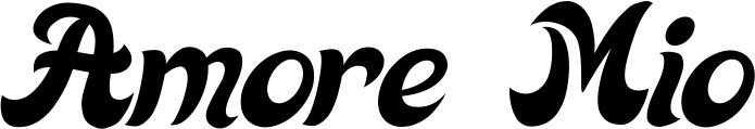 Vorschau des Bootsnamens "Amore Mio" als Schriftzug für "Bootsbeschriftung Klassisch 33"