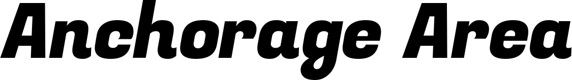 Vorschau des Bootsnamens "Anchorage Area" als Schriftzug für "Bootsbeschriftung Kursiv 04"