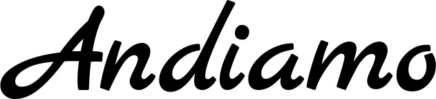 Vorschau des Bootsnamens "Andiamo" als Schriftzug für "Bootsbeschriftung Klassisch 45"