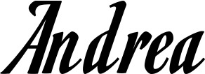 Vorschau des Bootsnamens "Andrea" als Schriftzug für "Bootsbeschriftung Klassisch 93"