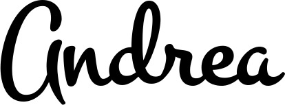 Vorschau des Bootsnamens "Andrea" als Schriftzug für "Bootsbeschriftung Klassisch 81"