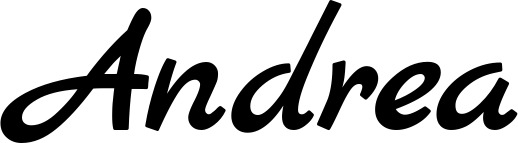 Vorschau des Bootsnamens "Andrea" als Schriftzug für "Bootsbeschriftung Klassisch 77"
