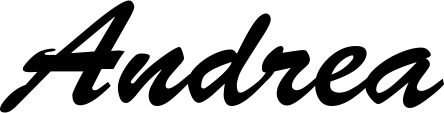 Vorschau des Bootsnamens "Andrea" als Schriftzug für "Bootsbeschriftung Klassisch 03"