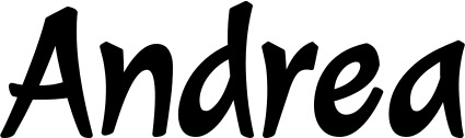 Vorschau des Bootsnamens "Andrea" als Schriftzug für "Bootsbeschriftung Klassisch 72"