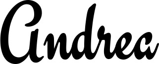 Vorschau des Bootsnamens "Andrea" als Schriftzug für "Bootsbeschriftung Klassisch 63"