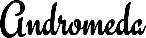 Vorschau des Bootsnamens "Andromeda" als Schriftzug für "Bootsbeschriftung Klassisch 63"