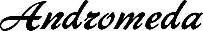 Vorschau des Bootsnamens "Andromeda" als Schriftzug für "Bootsbeschriftung Klassisch 12"