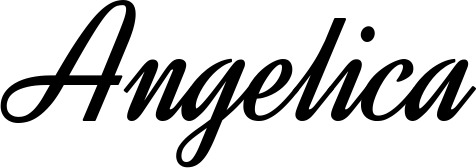 Vorschau des Bootsnamens "Angelica" als Schriftzug für "Bootsbeschriftung Klassisch 44"