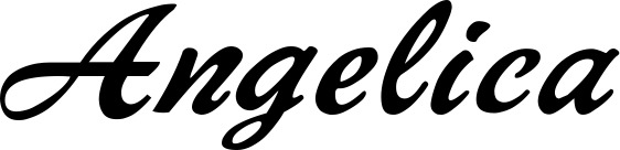 Vorschau des Bootsnamens "Angelica" als Schriftzug für "Bootsbeschriftung Klassisch 12"