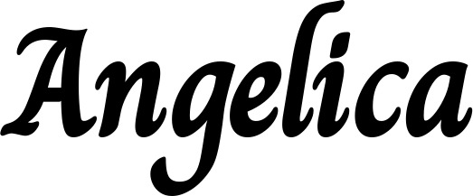 Vorschau des Bootsnamens "Angelica" als Schriftzug für "Bootsbeschriftung Klassisch 51"