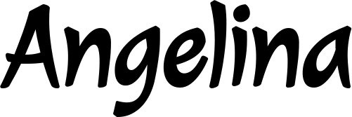 Vorschau des Bootsnamens "Angelina" als Schriftzug für "Bootsbeschriftung Klassisch 72"