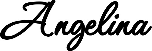 Vorschau des Bootsnamens "Angelina" als Schriftzug für "Bootsbeschriftung Klassisch 111"