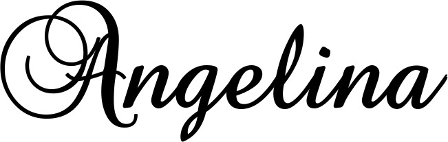 Vorschau des Bootsnamens "Angelina" als Schriftzug für "Bootsbeschriftung Klassisch 02-A"