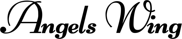 Vorschau des Bootsnamens "Angels Wing" als Schriftzug für "Bootsbeschriftung Klassisch 76-A"