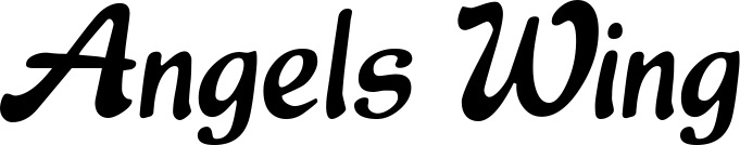 Vorschau des Bootsnamens "Angels Wing" als Schriftzug für "Bootsbeschriftung Klassisch 15"