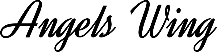 Vorschau des Bootsnamens "Angels Wing" als Schriftzug für "Bootsbeschriftung Klassisch 44"