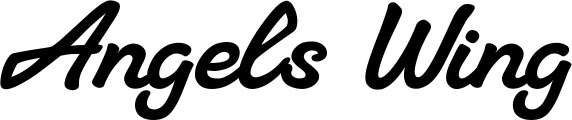 Vorschau des Bootsnamens "Angels Wing" als Schriftzug für "Bootsbeschriftung Klassisch 65"