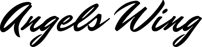 Vorschau des Bootsnamens "Angels Wing" als Schriftzug für "Bootsbeschriftung Klassisch 82"